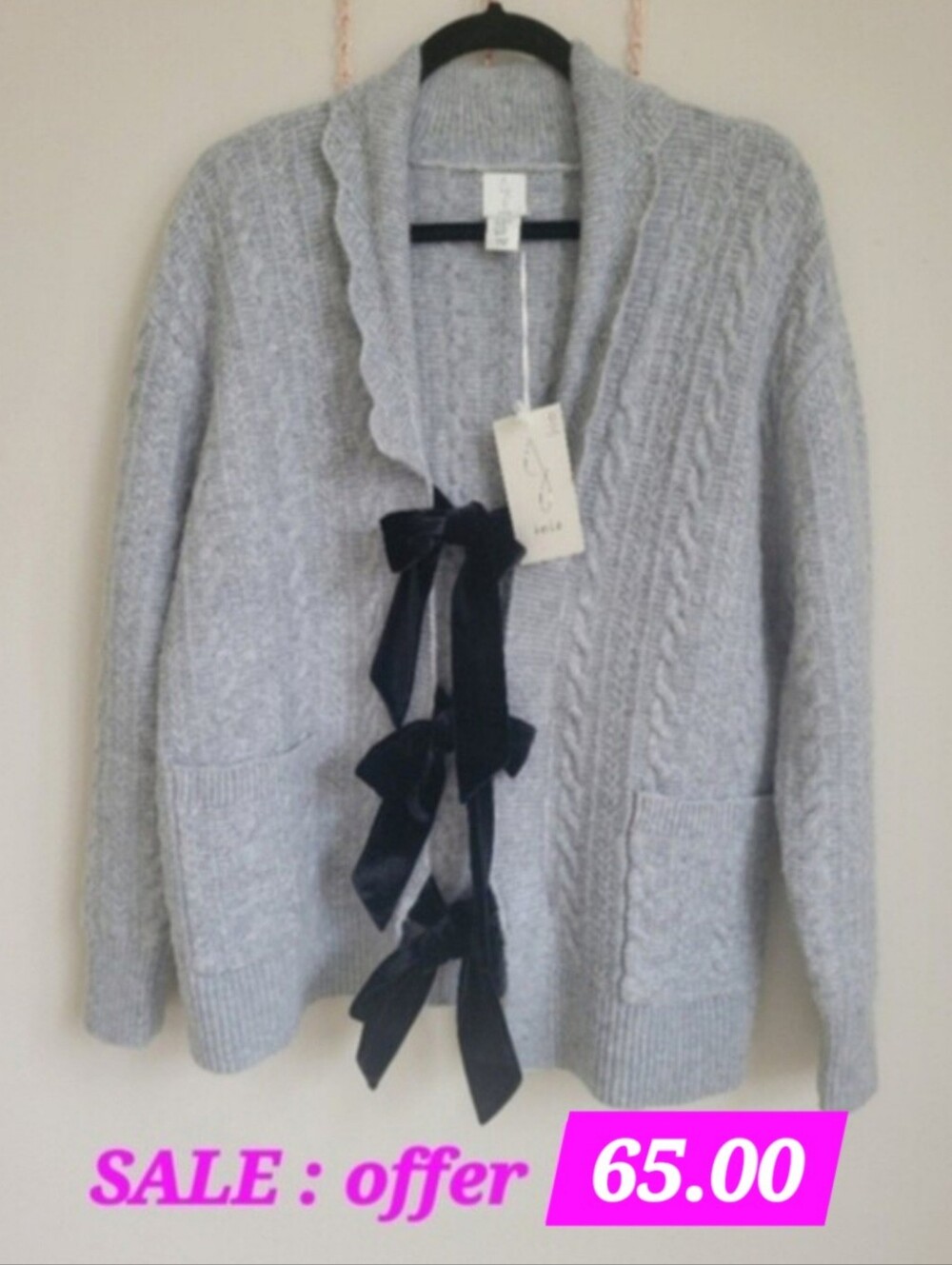 JOIE Marienlla Bow Tie Cardigan Size XS